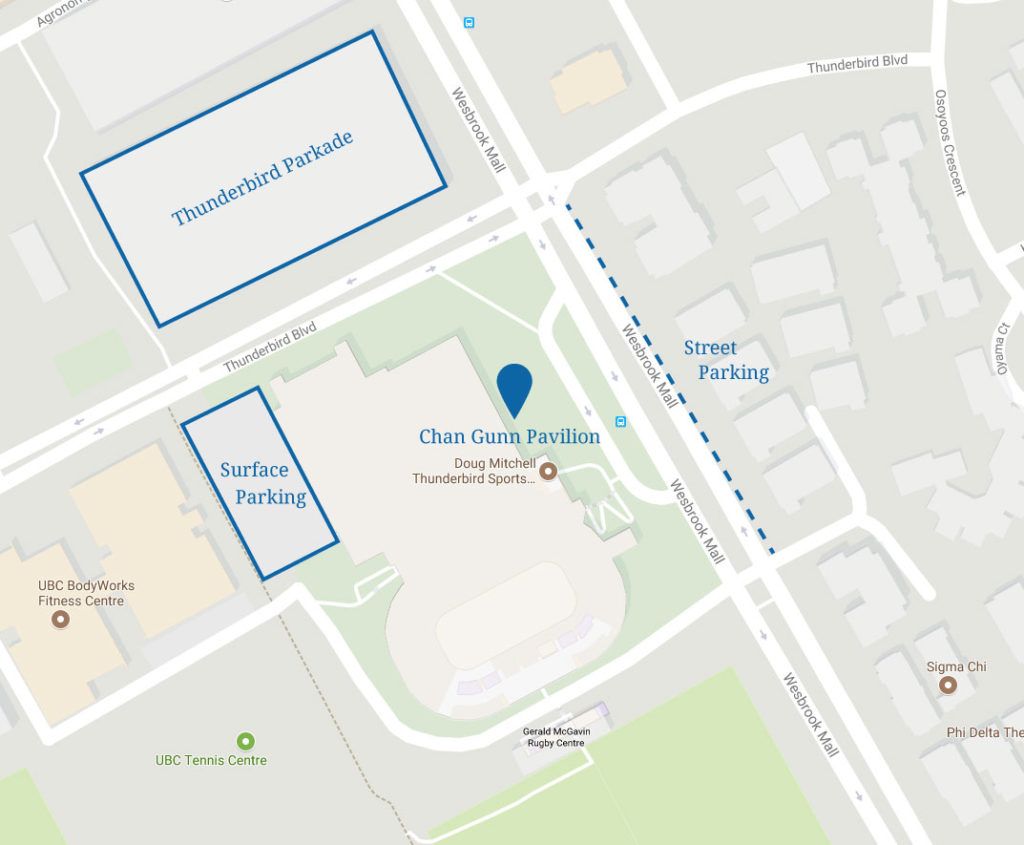 Chan Gunn Pavilion Parking Map